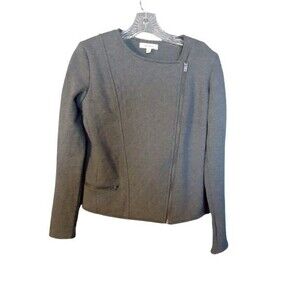 Athleta Belvedere Quilted Asymmetrical Zip Moto Jacket Women Size Small Gray